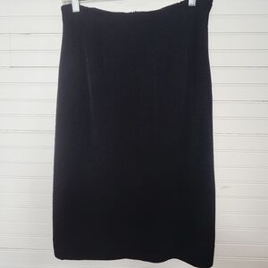 Night Lights by Michael Calderón Black Textured Pencil Skirt